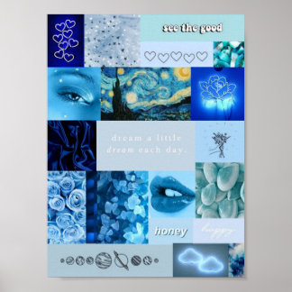 blue esthetic poster