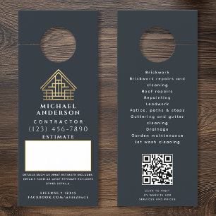Blue Estimate Quote Builder Construction QR Code Door Hanger