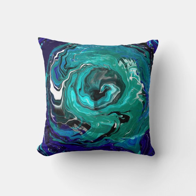 Blue Eternity | Abstract Art Cushion (Front)