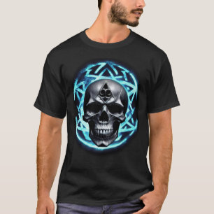 Blue Ethereal Arcane Skull of Darkness T-Shirt