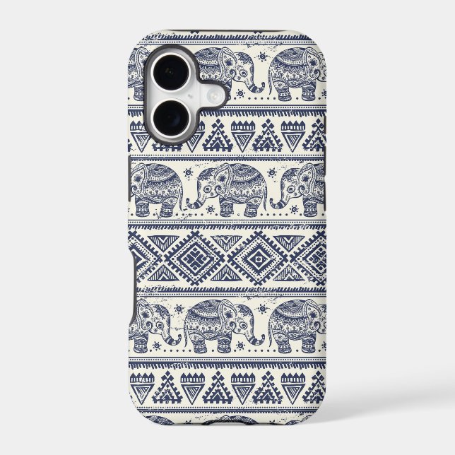 Blue Ethnic Elephant Pattern (Back)