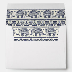 Blue Ethnic Elephant Pattern Envelopes