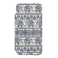 Blue Ethnic Elephant Pattern