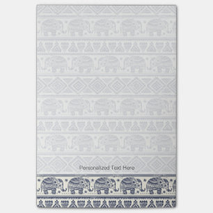 Blue Ethnic Elephant Pattern Post-it Notes