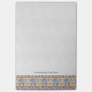 Blue Ethnic Elephant Tribal Pattern Post-it Notes