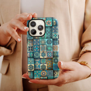 Blue Ethnic Flower Mandala   iPhone 14 Case-Mate Case-Mate iPhone 14 Case