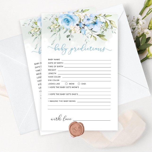 Blue Eucalyptus baby shower predictions for baby (Creator Uploaded)