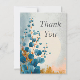 Blue Eucalyptus Branches Thank You Card