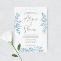 Blue Eucalyptus Wedding Invitation