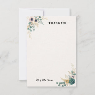 Blue Eucalyptus Wedding Thank You Card