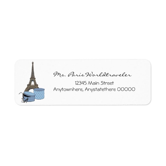 Blue Evening in Paris Eiffel Tower Address Labels (Front)