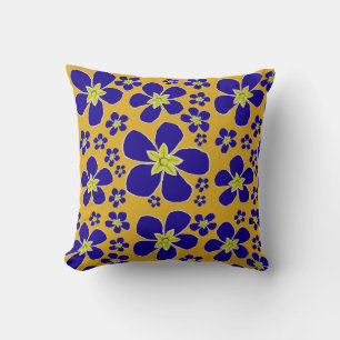 Blue Evening Primrose Throw Pillow
