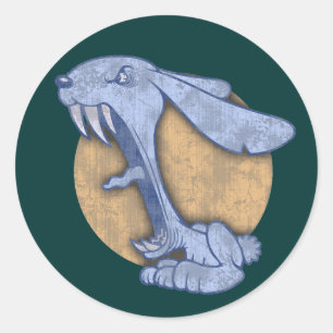 Blue Evil Bunny Classic Round Sticker