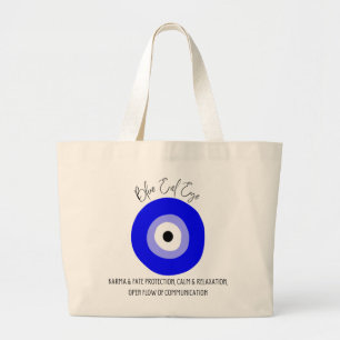 Blue Evil Eye Amulet Large Tote Bag