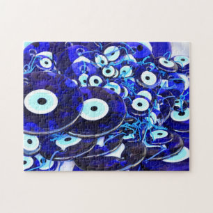 Blue Evil Eye amulets Jigsaw Puzzle