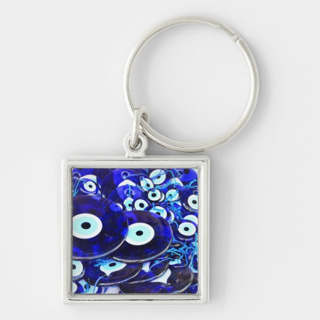 Blue Evil Eye amulets Key Ring (Front)