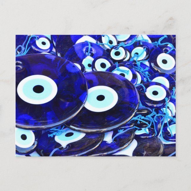 Blue Evil Eye amulets Postcard (Front)