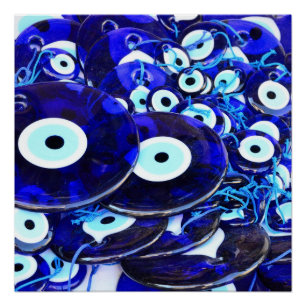 Blue Evil Eye amulets Poster