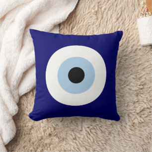 Blue Evil Eye Good luck & Protection Symbol Cushion