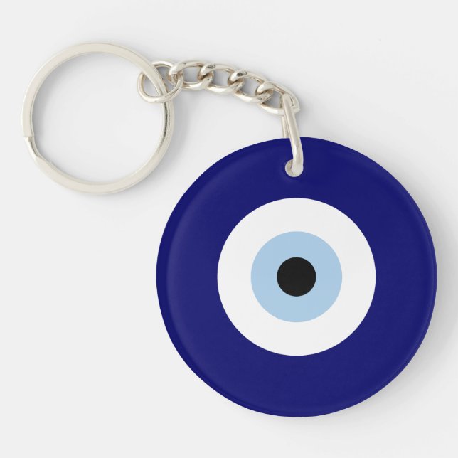 Blue Evil Eye Good luck & Protection Symbol Key Ring (Front)