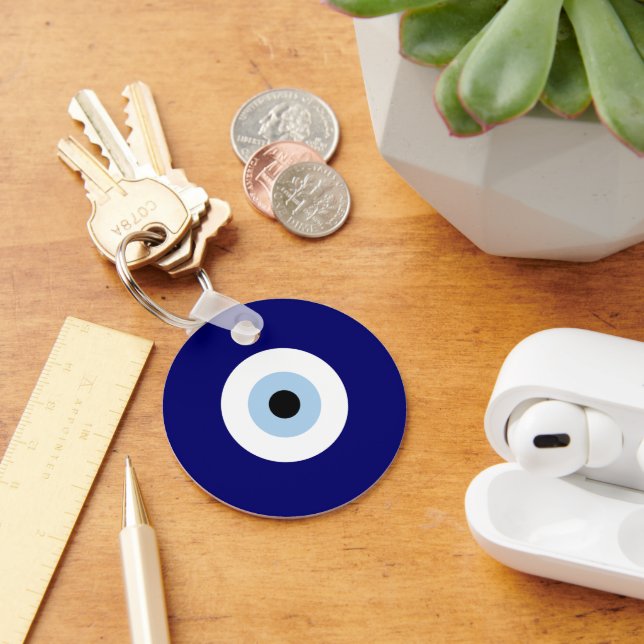 Blue Evil Eye Good luck & Protection Symbol Key Ring (Desk)