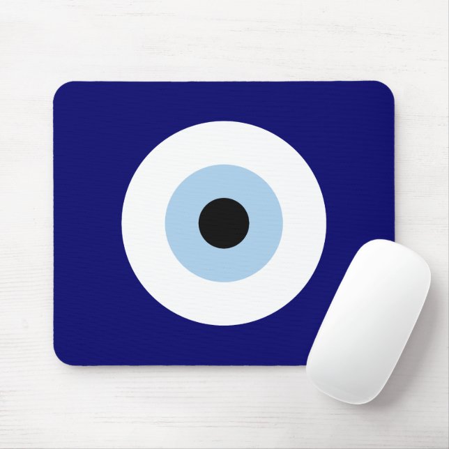 Blue Evil Eye Good luck & Protection Symbol Mouse Mat (With Mouse)