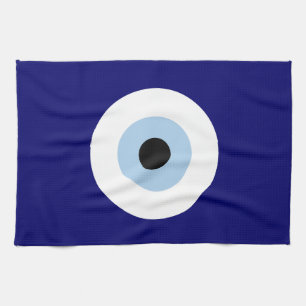 Blue Evil Eye Good luck & Protection Symbol Tea Towel
