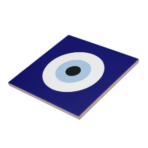 Blue Evil Eye Good luck & Protection Symbol Tile