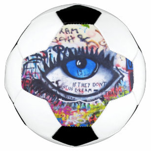 Blue evil eye modern graffiti football