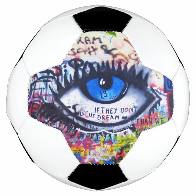 Blue evil eye modern graffiti football (Front)