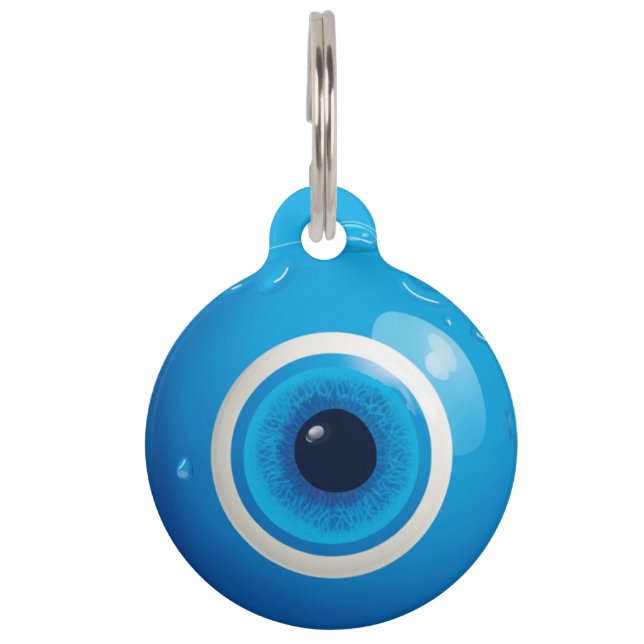 Blue Evil Eye Spiritual Charm Pet Tag (Front)