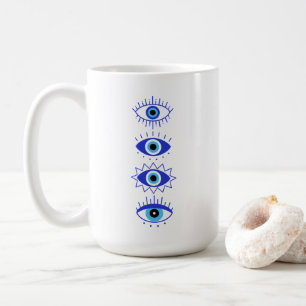 Blue Evil Eyes Energy Meditation Hamsa Mystical Coffee Mug