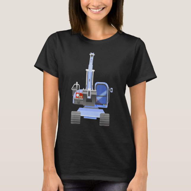 Blue excavator from the front T-Shirt (Front)