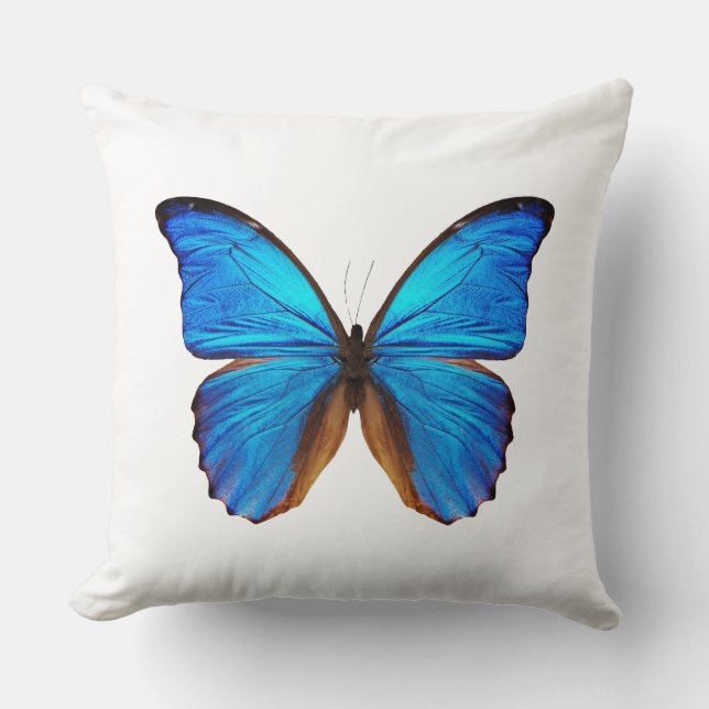 Blue Exotic Butterfly Cushion (Front)