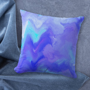Blue Explosion Modern Abstract Cushion