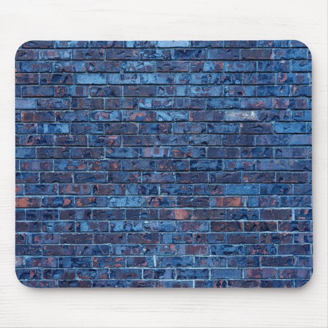 Blue Exposed Brick Cool  Mouse Mat (Front)