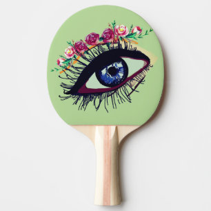 Blue Eye Art , Flowers Ping Pong Paddle