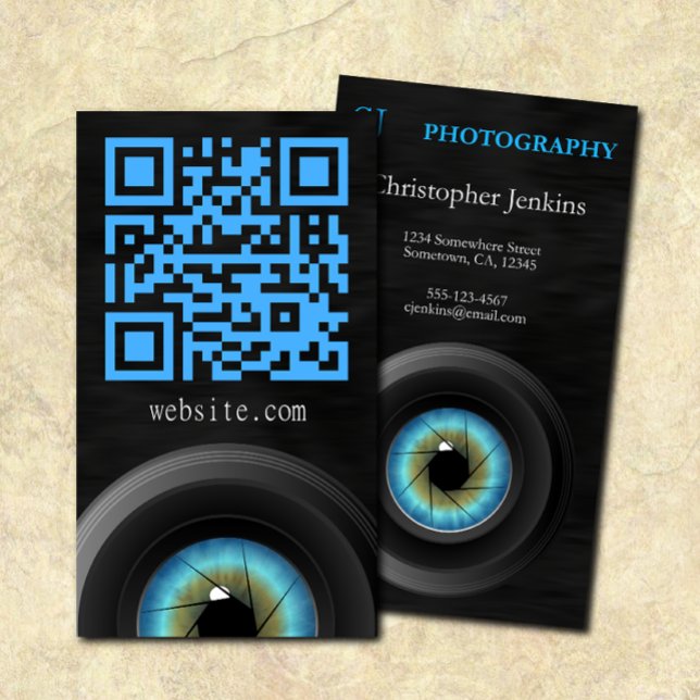 Blue Eye Camera Lens Photographer Photography Business Card (Creator Uploaded)