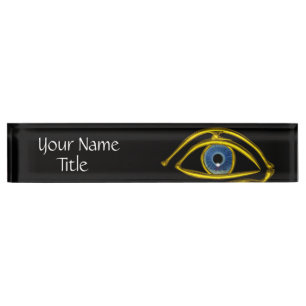 BLUE EYE Doctor,Oculist Ophthalmic Symbol,Black Nameplate