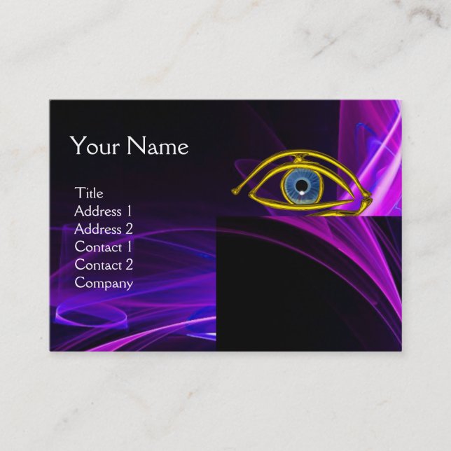 BLUE EYE Doctor,Ophthalmic,Oculist Symbol,Purple Business Card (Front)