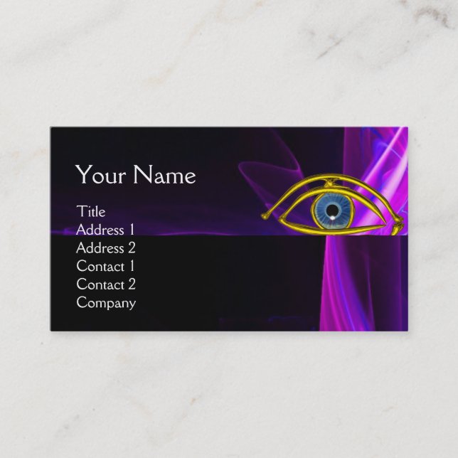 BLUE EYE Doctor,Ophthalmic,Oculist Symbol,Purple Business Card (Front)