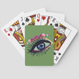 Blue Eye & Flower Custom  Playing Cards