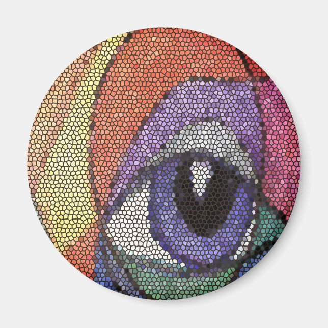 Blue Eye fractal stained looking glass Poster Magnet (Front)