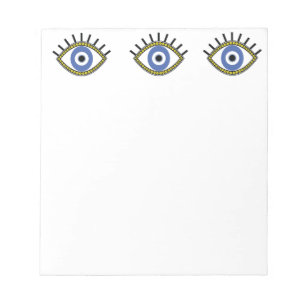 Blue eye, good luck, greek evil eye protection notepad
