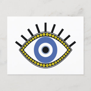 Blue eye, good luck, protection from evil eye  postcard