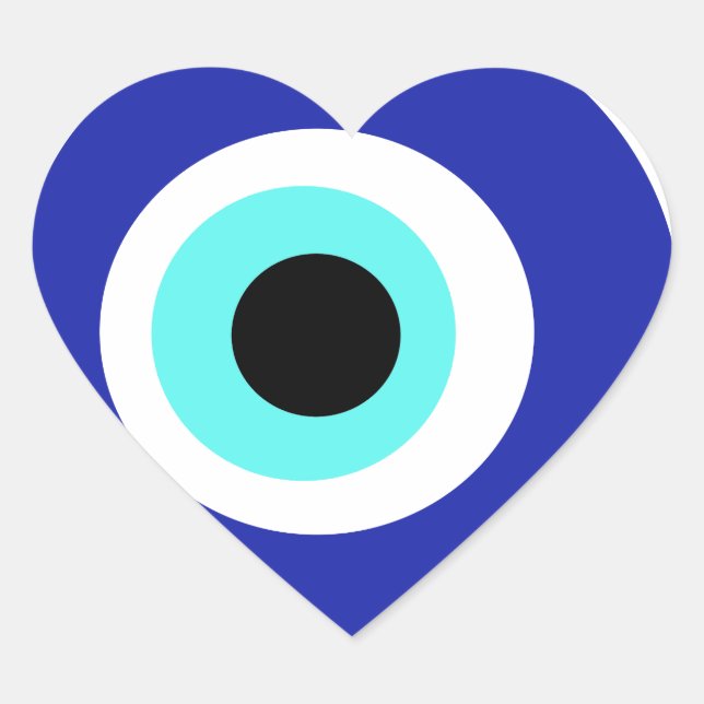 Blue eye heart sticker (Front)