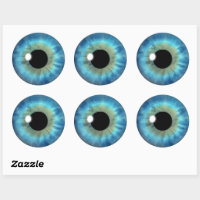 Blue Eye Iris Cool Eyeball Custom Round Stickers