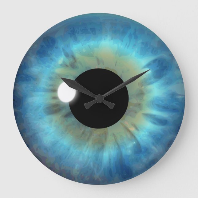 Blue Eye Iris Eyeball Large Custom Round Clock (Front)