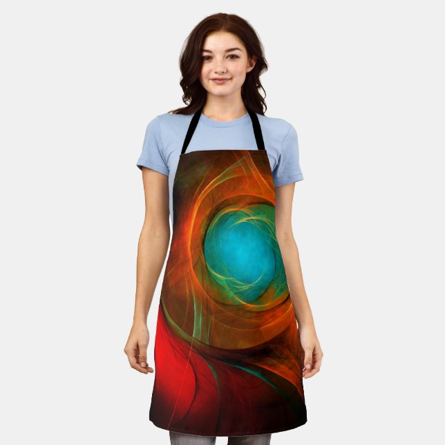 Blue Eye Modern Abstract Fine Art Cool Pattern #16 Apron (Worn)