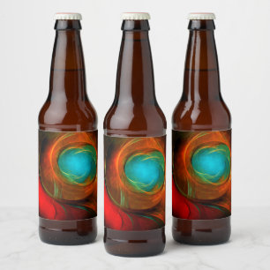 Blue Eye Modern Abstract Fine Art Cool Pattern #16 Beer Bottle Label